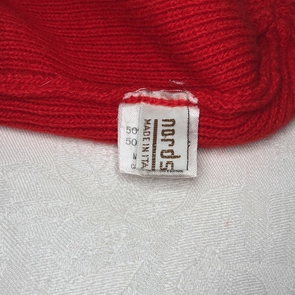 Nordstrom Vintage Infant or Toddler Santa Hat Wool Blend Red with White Brim - Picture 5 of 7